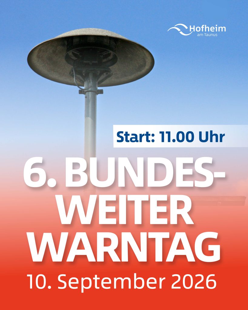 Der Bundesweite Warntag findet in diesem Jahr am 10. September statt. Dabei werden viele verschiedene Kanäle erprobt, mit denen die Menschen in Deutschland vor Gefahren gewarnt werden können. Hierzu zählen unter anderem Radio und Fernsehen, Warn-Apps wie NINA, Stadtinformationstafeln, Sirenen, Lautsprecherwagen, Infosysteme der Deutschen Bahn und der Mobilfunkdienst Cell Broadcast. Zuständig sind auf Bundesebene das Bundesamt für Bevölkerungsschutz und Katastrophenhilfe (BBK), auf der Ebene der Länder die jeweiligen Innenministerien und auf der Ebene der Kommunen in der Regel die für den Katastrophenschutz zuständigen Behörden. Wie läuft der Bundesweite Warntag ab? Gegen 11:00 Uhr löst das BBK die Probewarnung über das sogenannte Modulare Warnsystem (MoWaS) aus. Gleichzeitig lösen die teilnehmenden Länder und Kommunen ihre lokalen Warnkanäle – beispielsweise Sirenen oder Lautsprecherwagen – aus. Gegen 11:45 Uhr erfolgt die Entwarnung. Nähere Informationen finden Sie unter: www.bbk.bund.de/bundesweiter-warntag